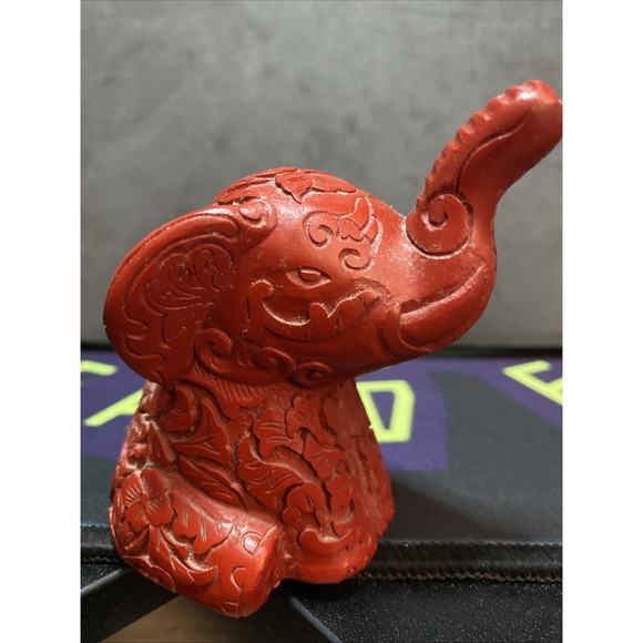 PGA Tour Other - Vintage PG 1991 Chinese Red Resin Carved Design Elephant Taiwan Lucky B1